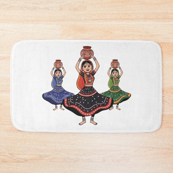 Item preview, Traditional Garba Dancers Illustration in Colorful Attire designed and sold by DroolWorthyUS.