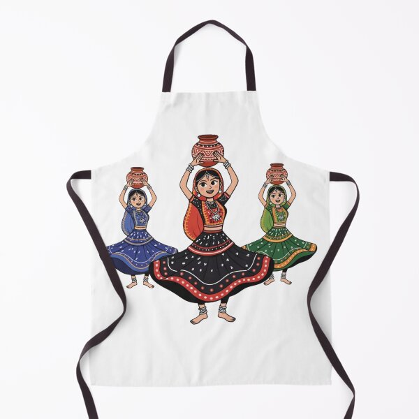 Item preview, Traditional Garba Dancers Illustration in Colorful Attire designed and sold by DroolWorthyUS.