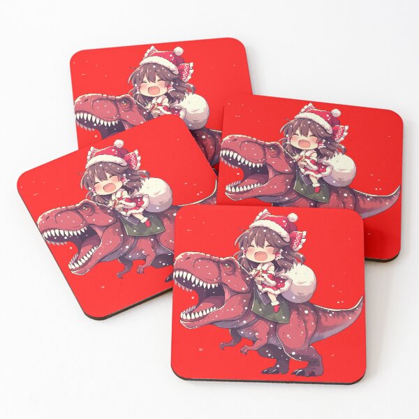 Item preview, Reimu Hakurei Touhou Anime Girl Christmas Santa Dinosaur Celebration designed and sold by HumbertoValveno.