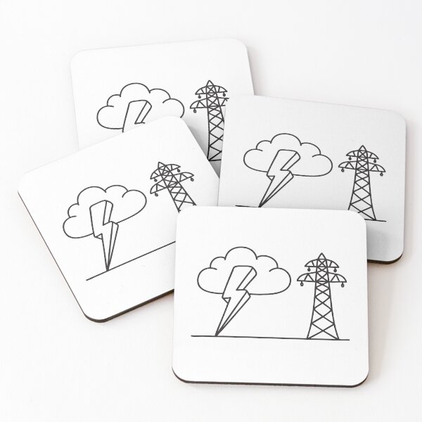 Item preview, A thunder shape beside a power line designed and sold by rasagamastore.