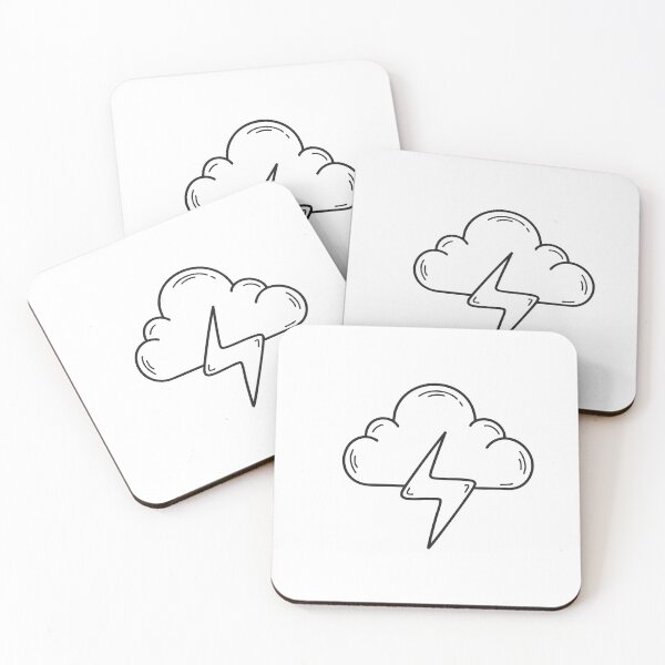 Item preview, A thunder symbol drawn beside a sleeping cloud designed and sold by rasagamastore.