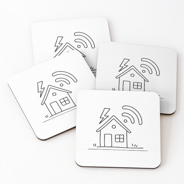 Item preview, A thunder symbol near a house with a tilted antenna designed and sold by rasagamastore.