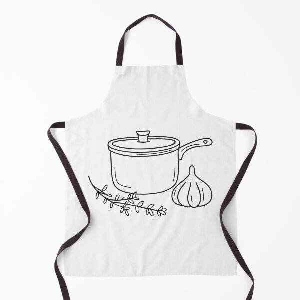 Item preview, A thyme leaf beside a garlic clove near a pan designed and sold by rasagamastore.