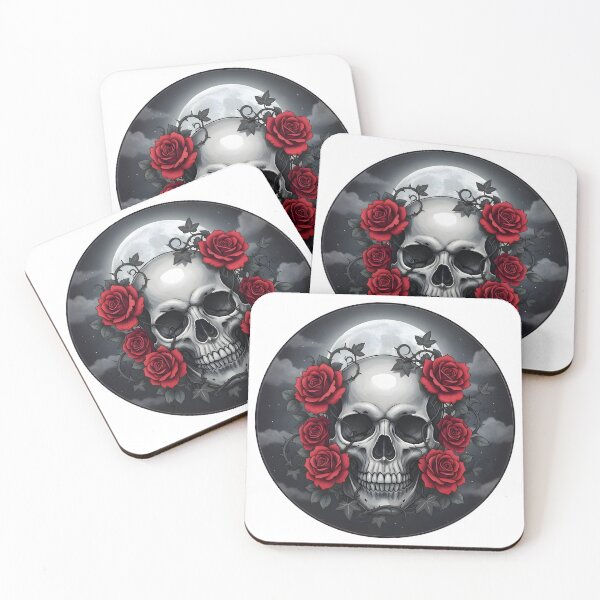Item preview, Dramatic Skull Roses Moonlight Macabre designed and sold by ShadowArt-Sahil.