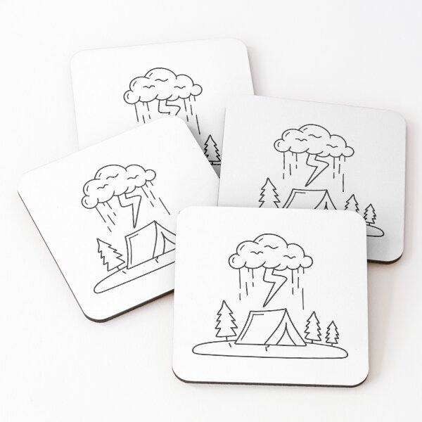 Item preview, A thunderstorm floating above a tent in a forest designed and sold by rasagamastore.
