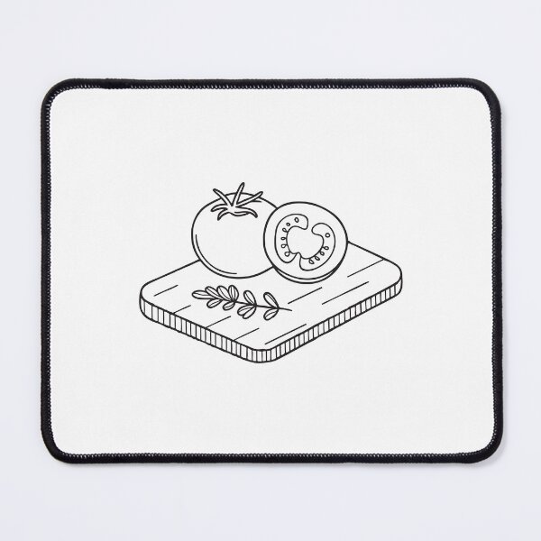 Item preview, A thyme leaf beside sliced tomato on a chopping board designed and sold by rasagamastore.