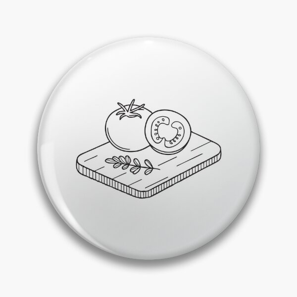 Item preview, A thyme leaf beside sliced tomato on a chopping board designed and sold by rasagamastore.