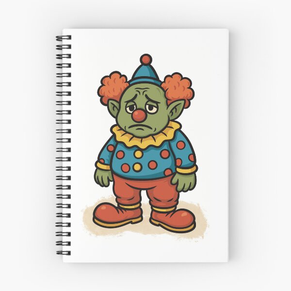 Item preview, Sad Troll Clown in Red Wig – Emotional Whimsical Postcard for Postcrossing & Art Collectors designed and sold by artista.magico.