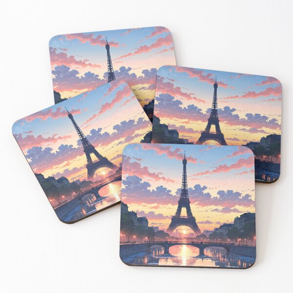 Item preview, Sunset Glow Over the Eiffel Tower designed and sold by HikariMoments.