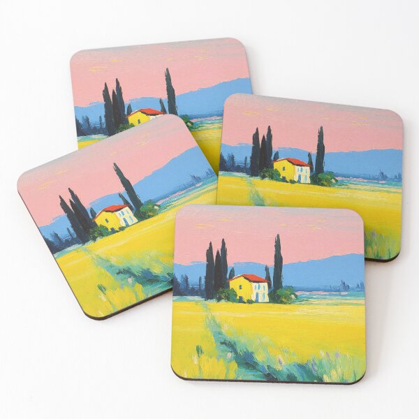 Item preview, Yellow house in the flower field designed and sold by ArtHouseNiklas.