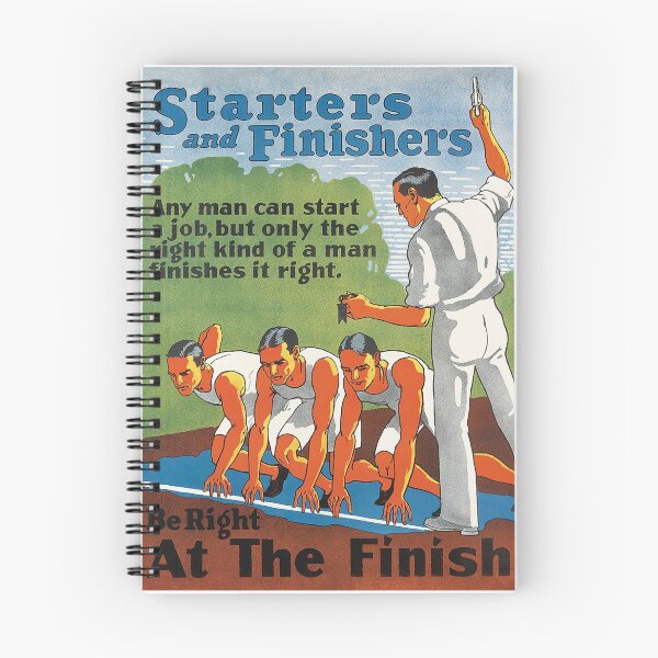 Item preview, Starters and Finishers, Runners, Vintage Motivational Poster designed and sold by vintagevivian.