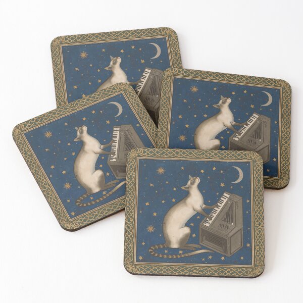 Item preview, Siamese-Style Cat Playing Organ Medieval Art designed and sold by PictorialWhimsy.