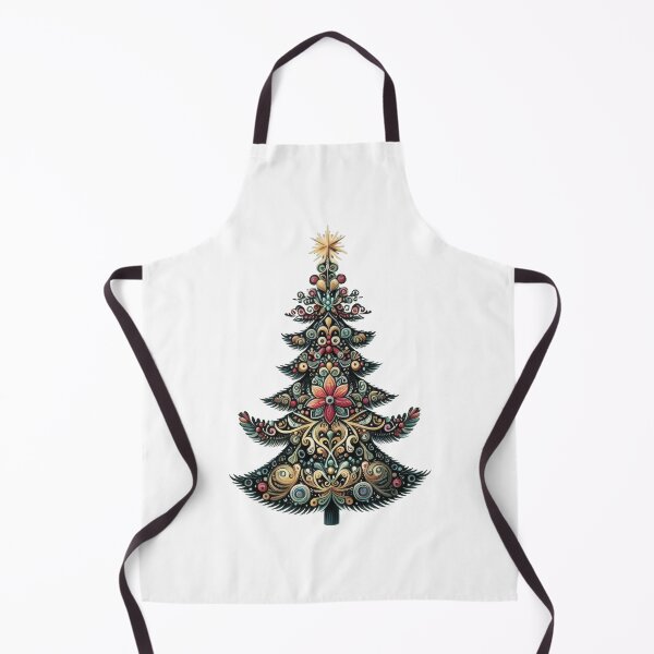 Item preview, Christmas Trees and Ornaments Painting Scandinavian Boho Rosemaling designed and sold by TheTimeTaxi.