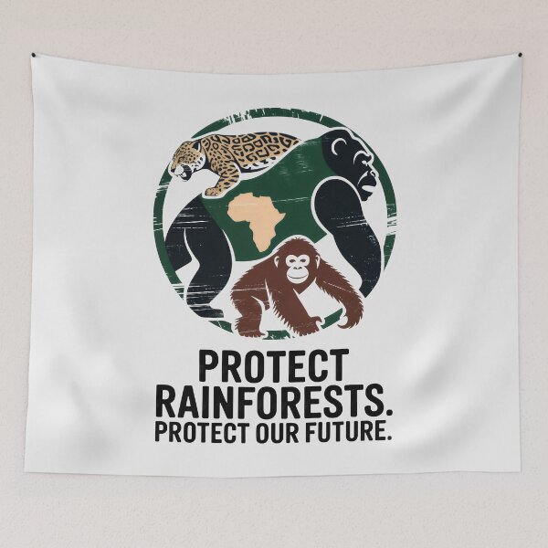 Item preview, Rainforest Guardians Over Africa Map in Distressed Circle designed and sold by SplashTastic.