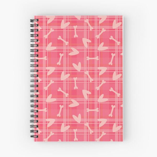 Aperçu de l'œuvre Cœurs et os de la Saint-Valentin sur tartan rose fuchsia - pour les amoureux des animaux créée et vendue par piptompatternco.