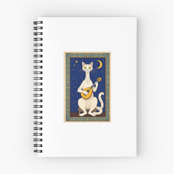 Item preview, Cream Cat Lute Medieval Manuscript designed and sold by PictorialWhimsy.