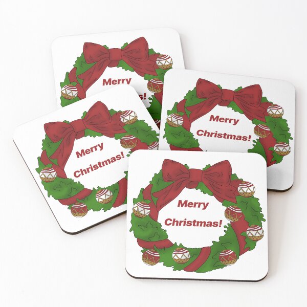 Item preview, Merry Christmas Wreath – Classic Red Holiday Decor | Cozy Winter Gift Idea designed and sold by Crack-in-Colors.