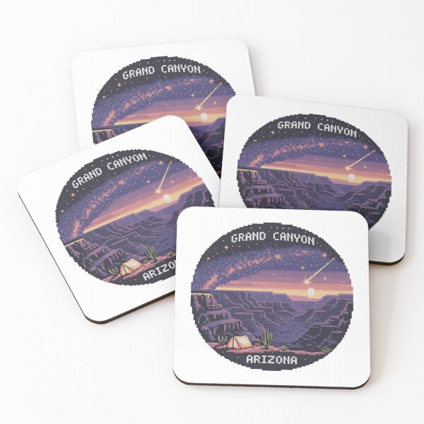 Item preview, Grand Canyon Arizona Night Pixel Art – Retro Camping Under Stars Design designed and sold by CircinusStore.