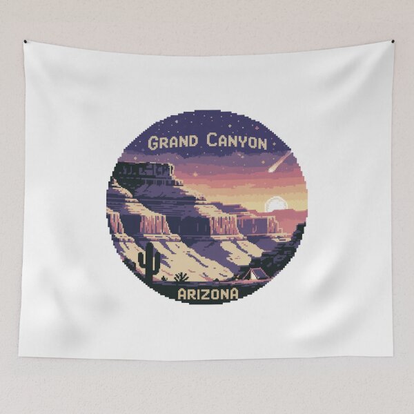 Item preview, Grand Canyon Arizona Pixel Art – Retro Night Sky Camping Design designed and sold by CircinusStore.