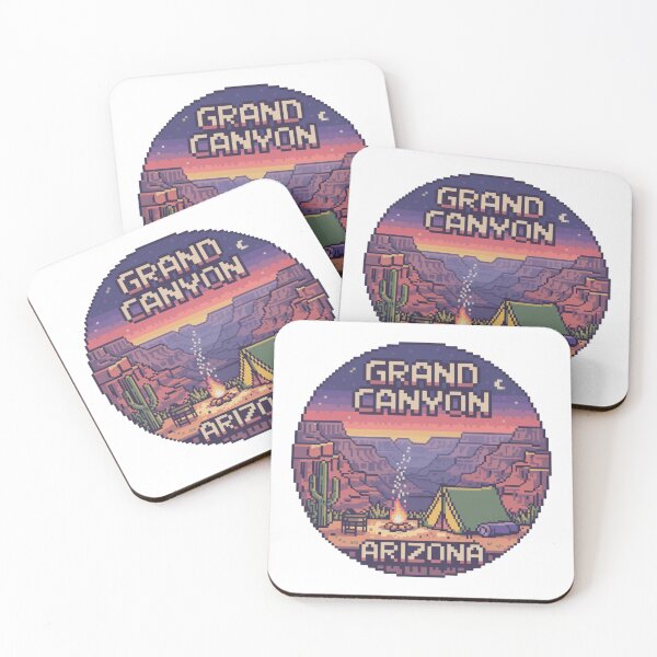 Item preview, Grand Canyon Arizona Pixel Art – Retro Sunset Camping Scene designed and sold by CircinusStore.