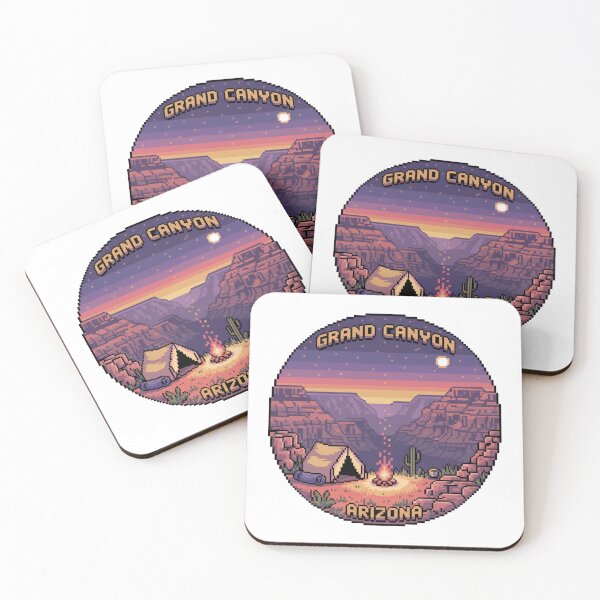 Item preview, Grand Canyon Arizona Pixel Art – Retro Desert Campfire Scene designed and sold by CircinusStore.
