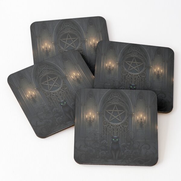 Item preview, Gothic Archway Black Cat Pentagram designed and sold by ShadowArt-Sahil.