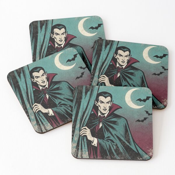 Item preview, Vintage vampire under the moon – retro gothic Halloween illustration designed and sold by Athena2445.