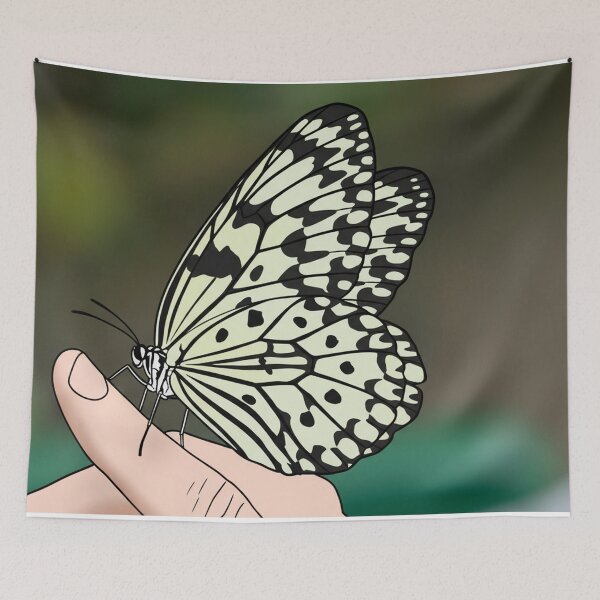 Item preview, Paper Kite Butterfly Perched on Fingertip, cartoon illustration designed and sold by David Patterson.