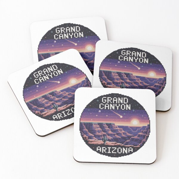 Item preview, Grand Canyon Arizona Pixel Art – Meteor Shower Desert Sunset designed and sold by CircinusStore.