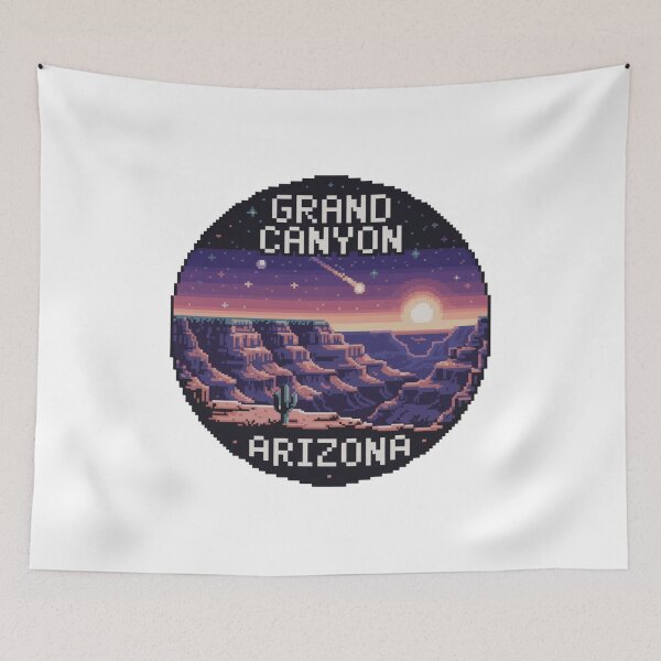 Item preview, Grand Canyon Arizona Pixel Art – Meteor Shower Desert Sunset designed and sold by CircinusStore.
