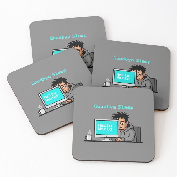 Item preview, Hello World Goodbye Sleep Funny Art designed and sold by WiserShop.