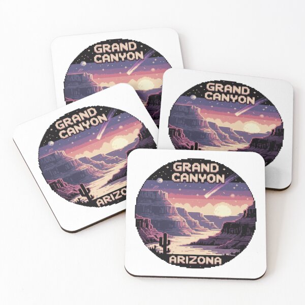 Item preview, Title: Grand Canyon Arizona Pixel Art – Meteor Shower Desert Sunset designed and sold by CircinusStore.