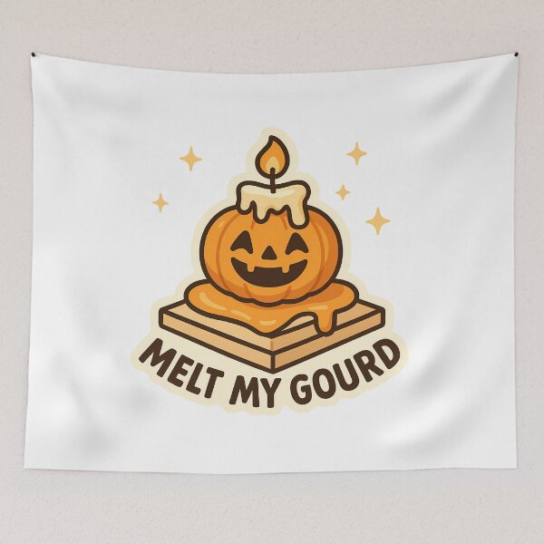 Item preview, Melt My Gourd — Melting Pumpkin Candle designed and sold by Cheerioza.