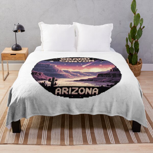 Item preview, Title: Grand Canyon Arizona Pixel Art – Meteor Shower Desert Sunset designed and sold by CircinusStore.