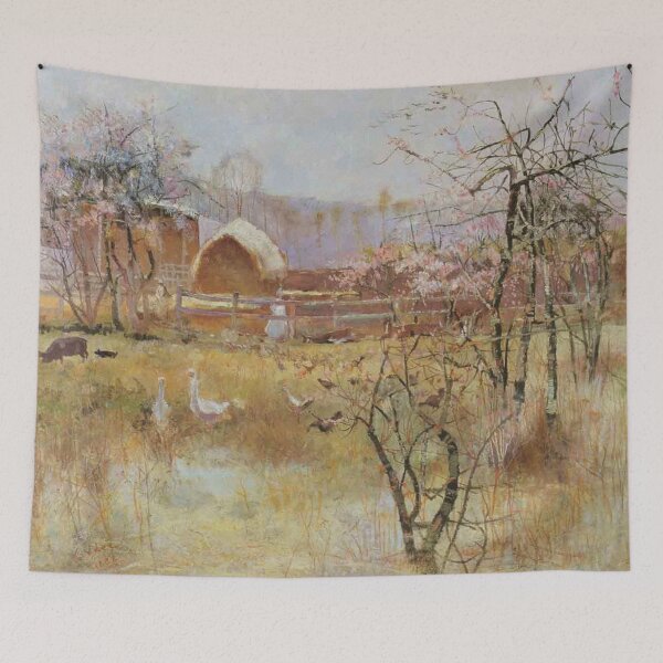 Item preview, Beautiful painting vintage Farm landscape agricultural art designed and sold by Vintage Designs +.