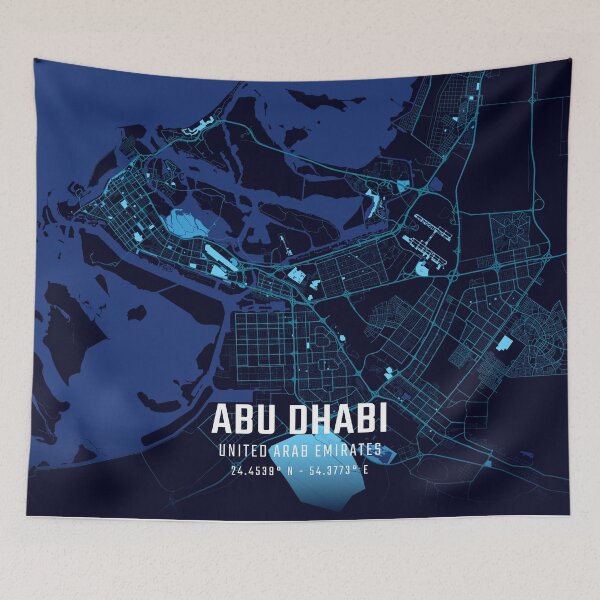 Item preview, Abu Dhabi Midnight City Map designed and sold by HomeLivingCo.