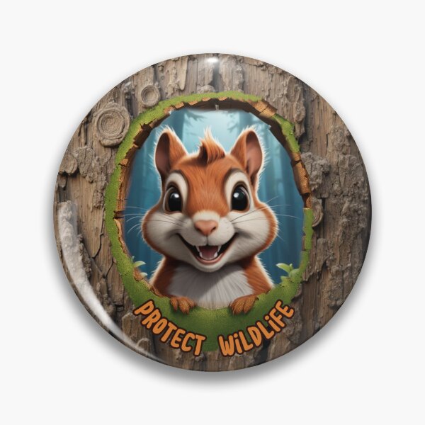 Item preview, Happy Cartoon Chipmunk in Mossy Wood Frame designed and sold by AleksKos.