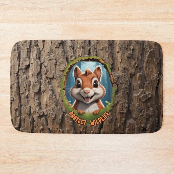 Item preview, Happy Cartoon Chipmunk in Mossy Wood Frame designed and sold by AleksKos.
