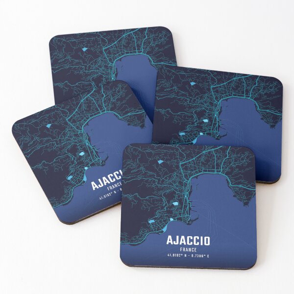 Item preview, Ajaccio Midnight City Map designed and sold by HomeLivingCo.