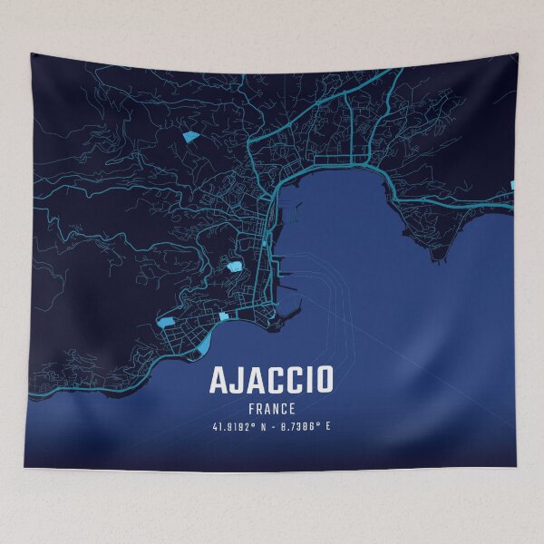 Item preview, Ajaccio Midnight City Map designed and sold by HomeLivingCo.