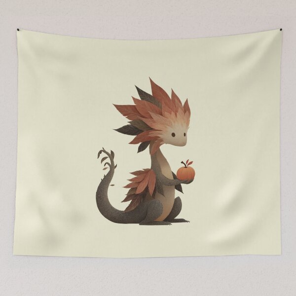 Item preview, Little autumn dragon with pumpkin – Magical fantasy design designed and sold by Meiersbeste.