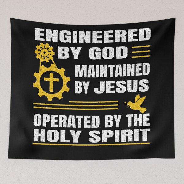 Item preview, Engineered by God, Maintained by Jesus, Operated by the Holy Spirit | Faith Tech Design designed and sold by Geezo101.