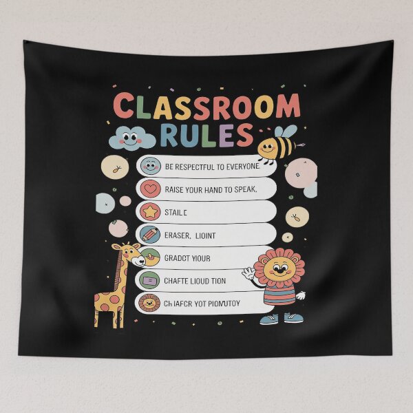 Item preview, Back to School Classroom Rules Cute Teachers & Students designed and sold by PeteHomenick.
