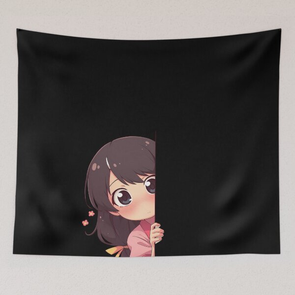 Item preview, Tsubasa Hanekawa Bakemonogatari Anime Girl Chibi Kawaii Peeker designed and sold by HumbertoValveno.