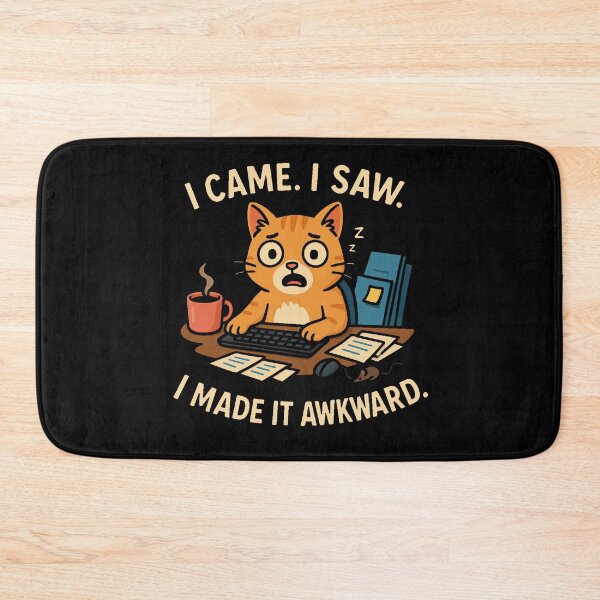 Item preview, Funny Awkward Cat at Work I Came I Saw I Made It Awkward. designed and sold by The-T-In-Retro.