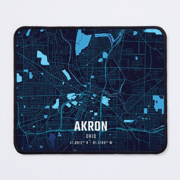 Item preview, Akron Midnight City Map designed and sold by HomeLivingCo.