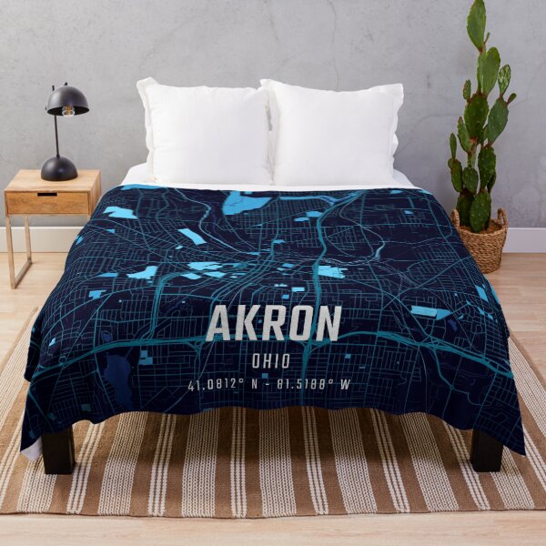 Item preview, Akron Midnight City Map designed and sold by HomeLivingCo.