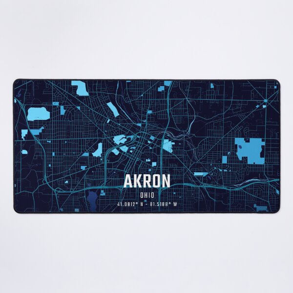 Item preview, Akron Midnight City Map designed and sold by HomeLivingCo.