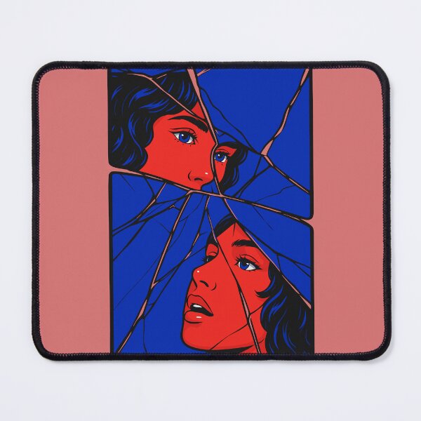 Item preview, Broken Reflections – Surreal Pop Art Portrait of a Woman in Shattered Mirror designed and sold by Minimum-Rage.