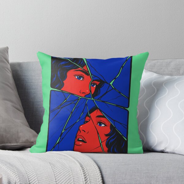 Item preview, Broken Reflections – Surreal Pop Art Portrait of a Woman in Shattered Mirror designed and sold by Minimum-Rage.